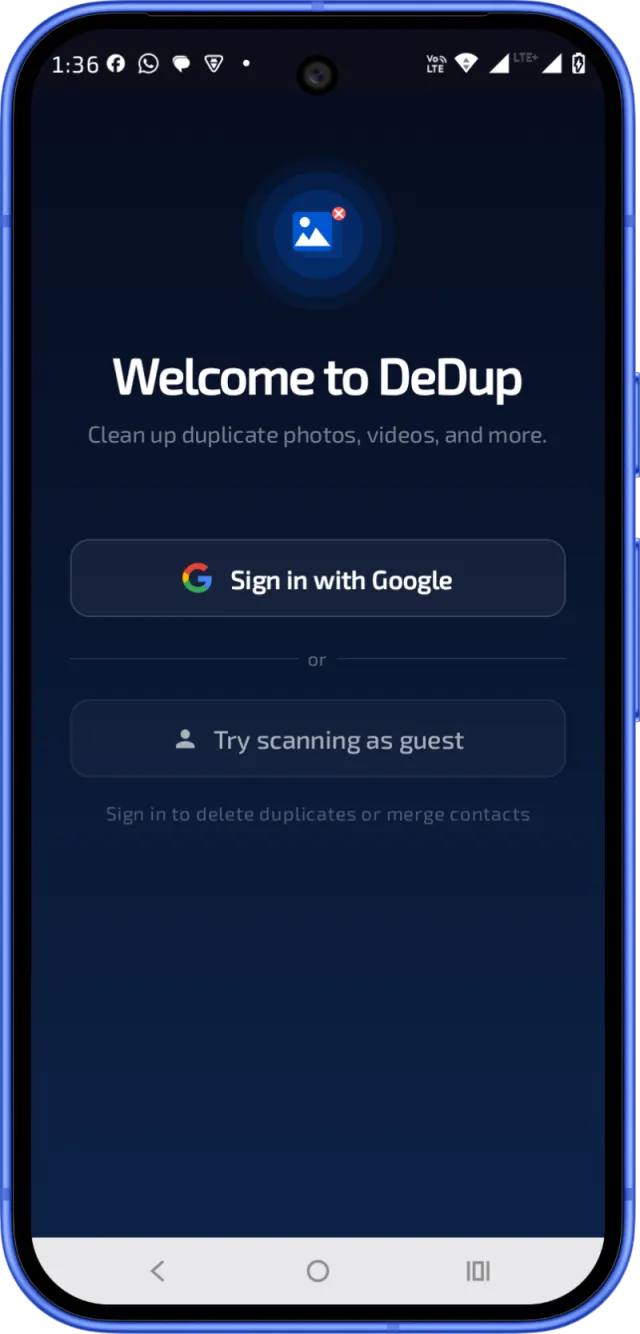 Dedup app screenshot 1